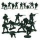 thumbnail image 1 of 100 soldados de juguete de plástico, figuras de soldados verdes, juego de soldados, 10 poses, ideal como recuerdo de fiesta de cumpleaños para niños, 1 of 7