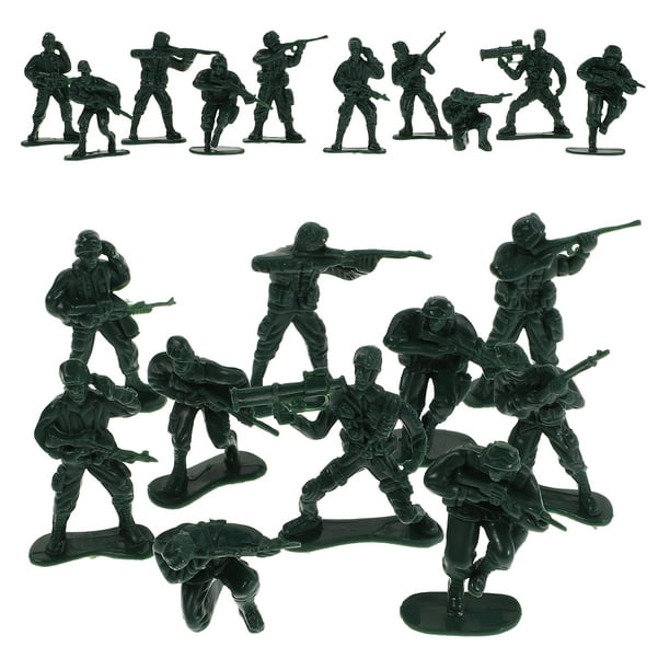 100 soldados de juguete de plástico, figuras de soldados verdes, juego de soldados, 10 poses, ideal como recuerdo de fiesta de cumpleaños para niños
