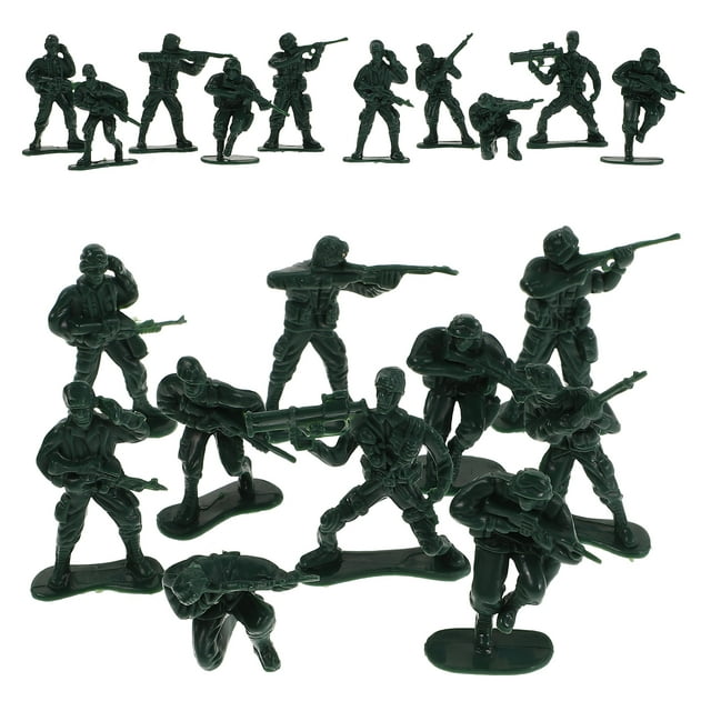 100 soldados de juguete de plástico, figuras de soldados verdes, juego de soldados, 10 poses, ideal como recuerdo de fiesta de cumpleaños para niños