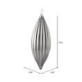 thumbnail image 2 of Vickerman 8" Silver Shiny Line Finial Ornament, Pack of 4, 2 of 3