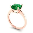 thumbnail image 2 of Solitaire Engagement Ring for Women - 2.5ct Simulated Emerald in 18K Rose Gold Promise Ring, 2 of 6