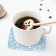 thumbnail image 4 of Disketp Cute Teeth Funny Coasters,6 Pcs Leather Coasters with Holder, Perfect Housewarming Hostess Gifts,Protect Furniture from Water Marks Scratch and Damage, 4 of 5