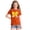 Orange-037, variant on Girls Crewneck Short Sleeve Printed T Shirt Casual Back to School Pullover Knit Top with Graphic Bow Pencil Pattern