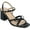 Black, variant on Womens Issmia Two Tone Covered Block Heel Multi Strap Sandals