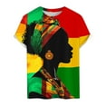 thumbnail image 4 of Delliss Mens African T Shirt Fashion Print Crew Neck Slim Fit Shirts Tops, 4 of 4