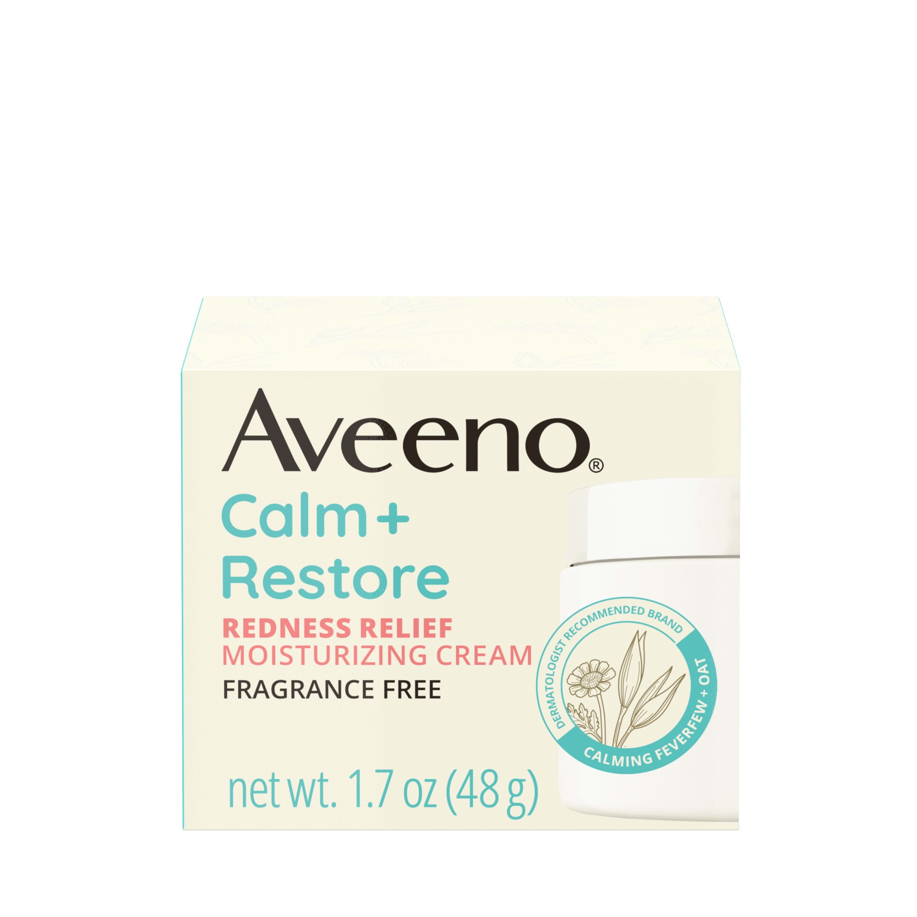 Aveeno Calm + Restore Redness Relief Cream, Face Moisturizer, 1.7 oz