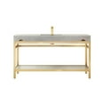 thumbnail image 6 of Funes 60" Single Sink Bathroom Vanity in Brushed Gold Frame Gray Top No Mirror, 6 of 8