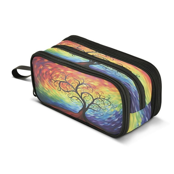 ALAZA Tree Pencil Case Bag 3 Compartment Pen Pouch Large Storage Holder Box Organizer