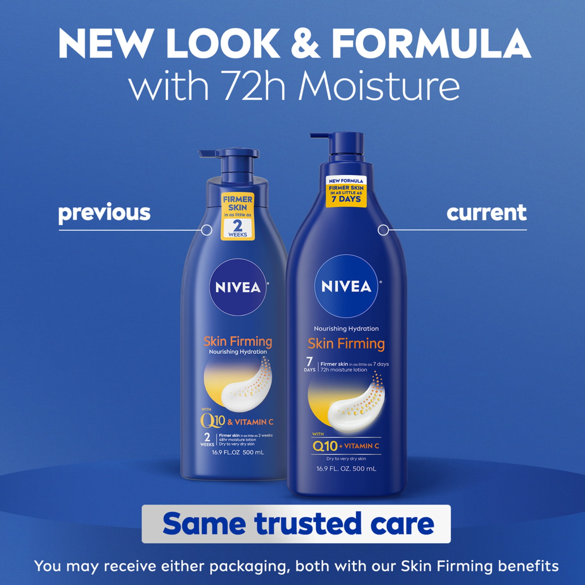 (2 pack) NIVEA Nourishing Hydration Skin Firming Body Lotion for Dry Skin with Q10 and Vitamin C, 16.9 fl oz