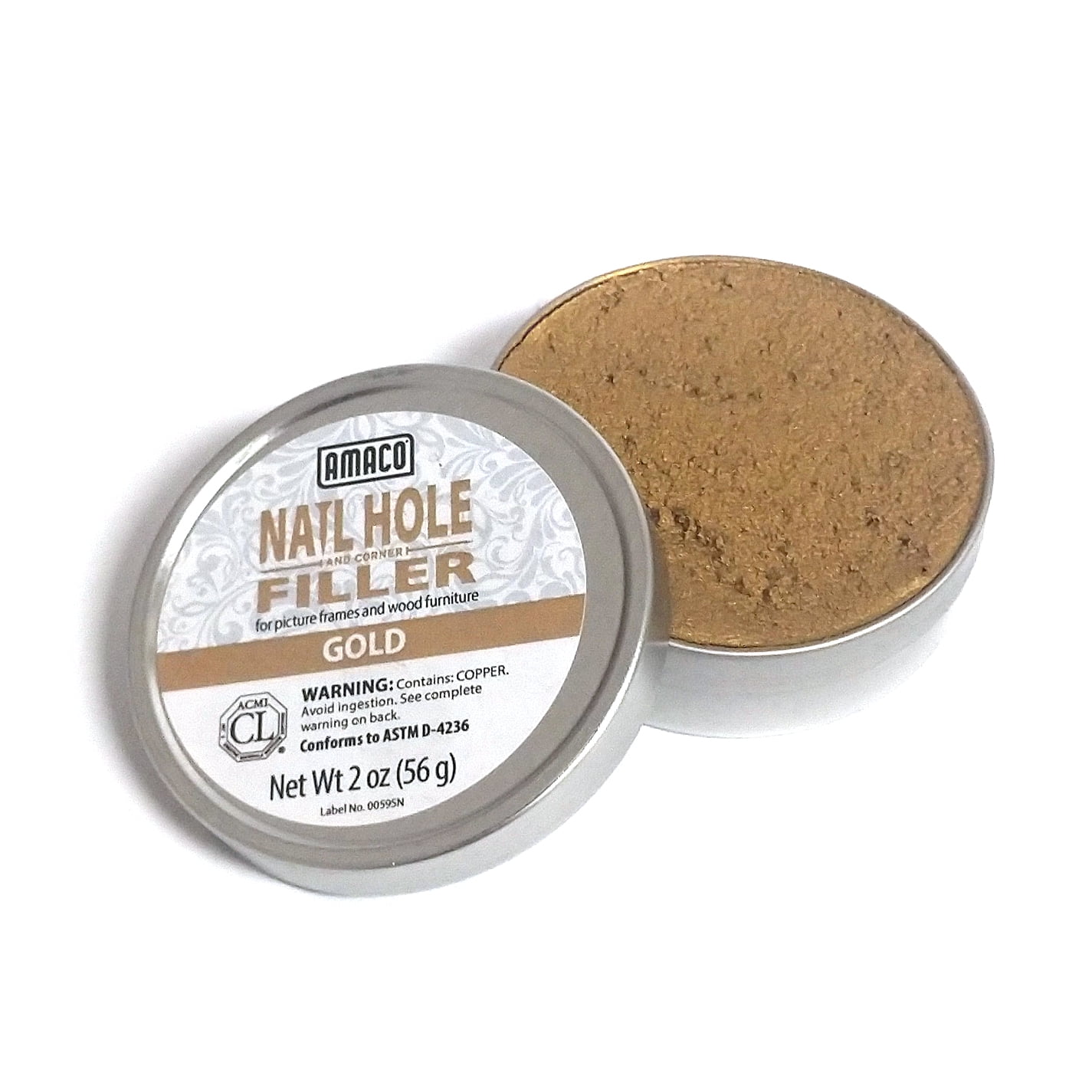 Amaco Nail Hole and Corner Filler for Wood, 2 Oz Tin, Gold Walmart