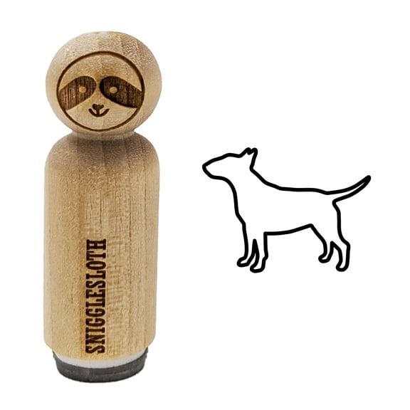 Bull Terrier Dog Outline Rubber Stamp for Scrapbooking Crafting Stamping - Mini 1/2 Inch