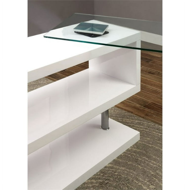 Furniture of America Fiora Modern Metal Swivel Writing Desk in White