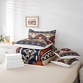 thumbnail image 6 of Feelyou Boho Aztec Triangle Bedding Comforter Set 7 Pieces for Men, Navy Hippie Mandala Abstract Full Bedding Set, Countryside Reversible Fitted Sheet Flat Sheet, Ultra Soft Bedroom Decor, 6 of 8