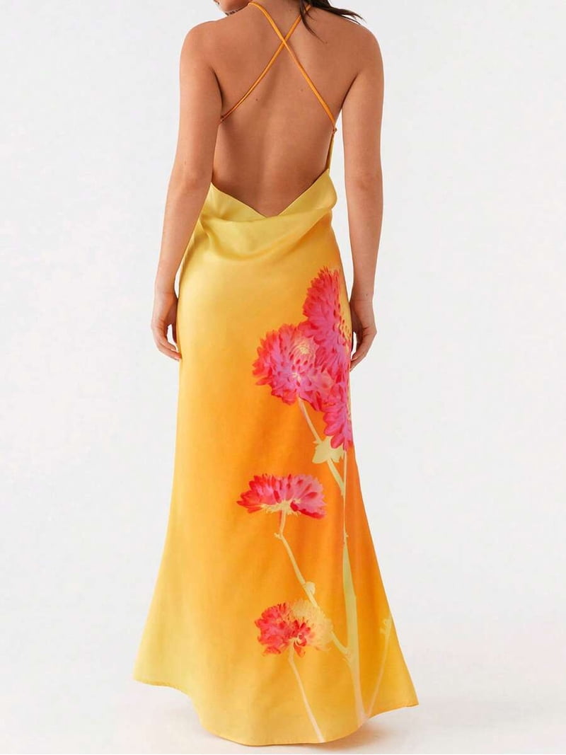 mustard backless dress Mustard Yellow Backless Maxi Dress | Womens | Medium | 100% Polyester