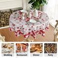 thumbnail image 4 of Valentines Day Tablecloth Round 60 Inch Red Pink Heart Table Cloth Circle Galentines Day Table Cover Waterproof Wipeable Polyester Mothers Day Tabletop for Home Decor Dining Room Kitchen Party Picnic, 4 of 6