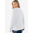 thumbnail image 2 of ellos Women's Plus Size Button Y-Neck Sweater - 2X, White, 2 of 5