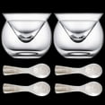 thumbnail image 1 of Glass Caviar Chiller Server Set Caviar Spoons 3.2 Inch Shell Spoon Mother of Pearl Round Handle for Egg, Ice Cream, Coffee, Restaurant Serving(6 Pieces), 1 of 7
