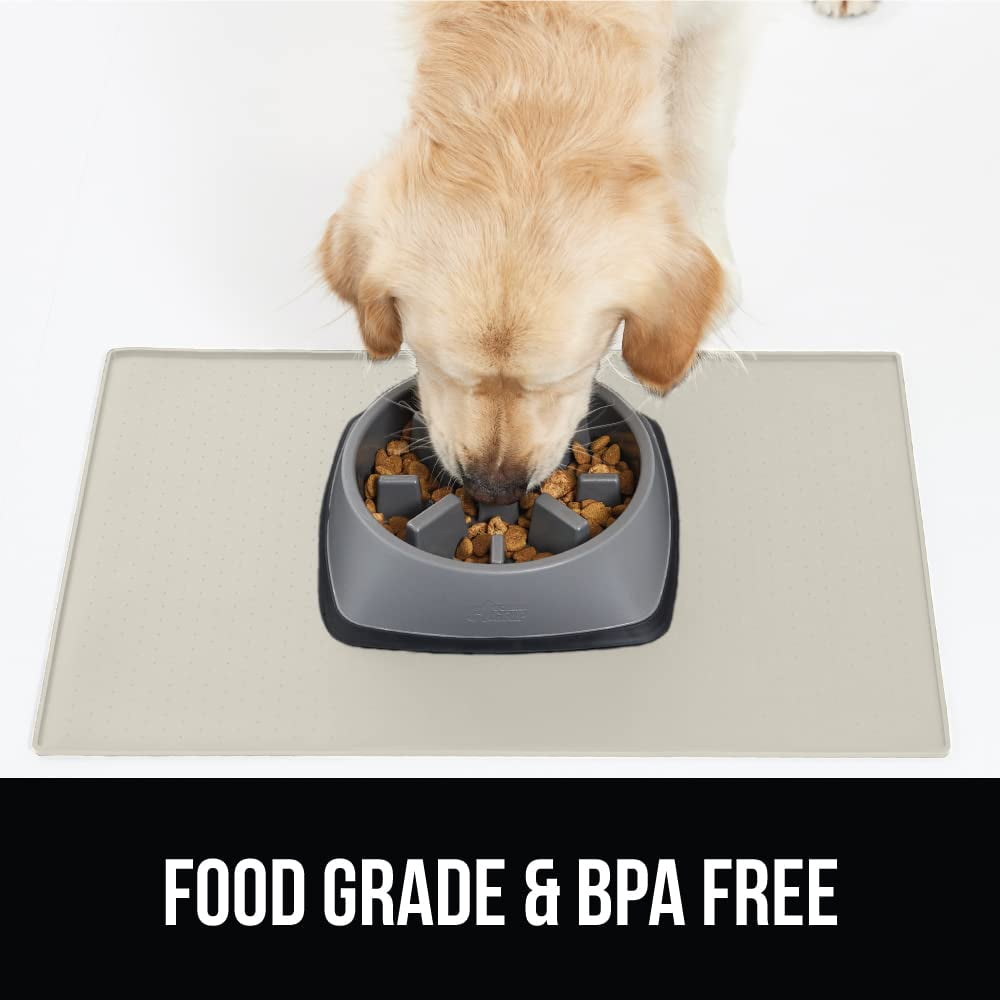 Silicone Dog Food Mat With Raised Edges - 28x18 Inch Waterproof Pet Bowl Placemat