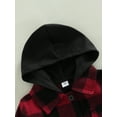 thumbnail image 5 of Bagilaanoe Toddler Baby Boy Hooded Jacket Plaid Long Sleeve Single-Breasted Shacket Coat with Pockets 6M 12M 18M 24M 3T 4T 5T Kids Fall Casual Outwear, 5 of 9