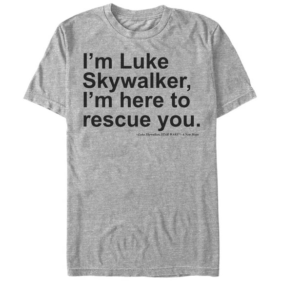Men's Star Wars Here to Rescue You  Graphic Tee Athletic Heather X Large