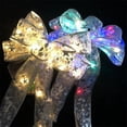 thumbnail image 2 of LED Ribbon Bow Fairy Lights- Christmas Tree Topper- Silver Glitter Ribbon Bowknot- Decoration Lights for Christmas Tree Top- Thanksgiving Wedding Birthday Party Christmas Ornament, 2 of 10