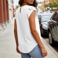 thumbnail image 5 of Lmnyox Womens Summer Tops Dressy Fashion Pleated Cap Sleeve Round Neck Shirts Business Casual Solid Work Blouses, 5 of 9