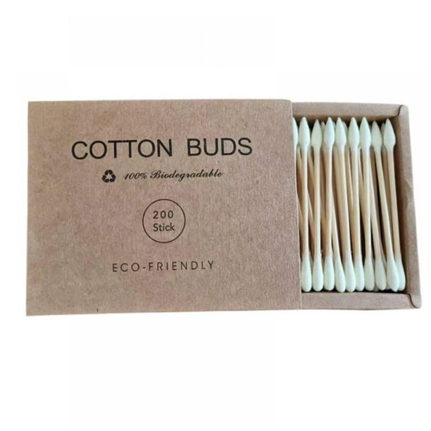 Bamboo Cotton Swabs 200 Count Vegan Cotton Swabs, Eco Friendly Q