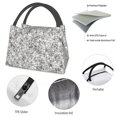 thumbnail image 4 of Fuzoiu Silver Glitter Print Portable Insulation Lunch Bag,Large Lunch Box,Container Reusable Leakproof Tote for Work, Travel, and Outdoor Activities, 4 of 6