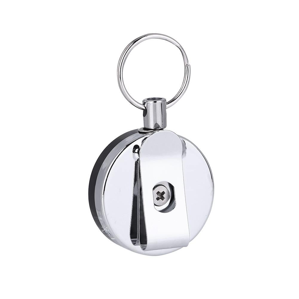 65.5cm Retractable Key Ring Belt Clip Pull Reel Key Chain ID Cards Holder 