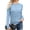 Blue, variant on Women's Classic-fit Lightweight Cable Long Sleeve Mockneck Loose Casual Sweater Jumpers