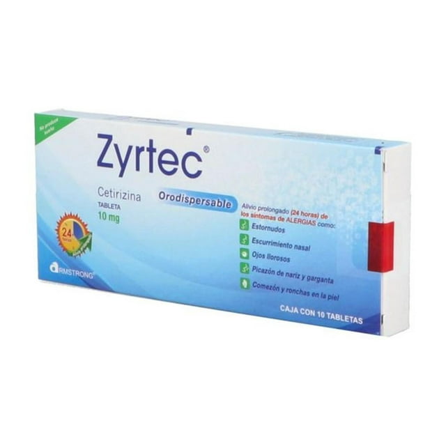 Zyrtec 10 mg Caja Con 10 Tabletas Orodispersables Armstrong LOCION