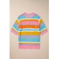 thumbnail image 4 of FOLUNSI Vibrant Plus Size Pink Striped Sweater - Luxe Knit, All-Day Comfort!, 4 of 8
