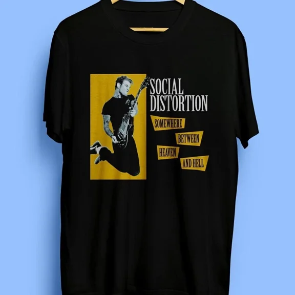 RARE Vtg Social Distortion Band Live In Tour Cotton Black Full Size T Shirt TR095
