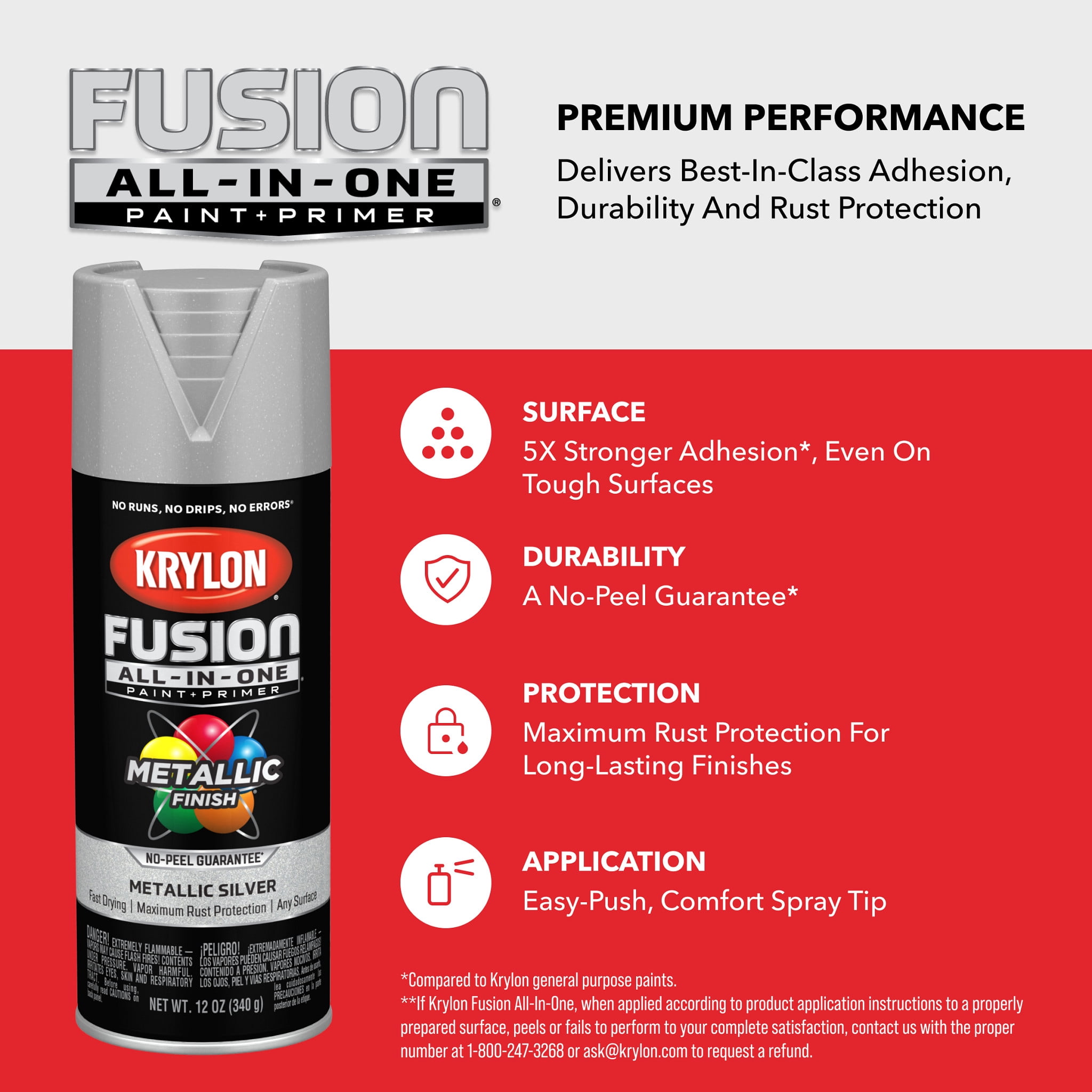 Krylon Fusion All-In-One Spray Paint Metallic, Dark Copper, 12 oz.