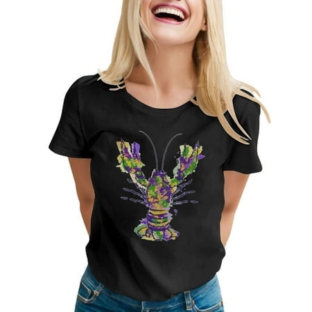 PMUYBHF T-Shirt Décontracté Imprimé à Manches Courtes Col Rond pour Femmes 8535 S