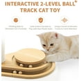 thumbnail image 4 of Wooden Tall Cat Scratching Post for Indoor Cats 32" with Interactive Toys Cat Scratcher Modern for Large Cats Adult Cat Scratch Post with Two-Layer Turntable Balls & Dangling Ball, 4 of 18