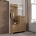 thumbnail image 3 of Depot E-Shop Olpe Hall Tree, 2 Doors, 1 Drawer, 1 Shelf, 1 Mirror, Natural Oak, 3 of 7