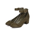 thumbnail image 5 of Breckelles GA11 Women Faux Suede Round Toe Ankle Strap Chunky Heel Pump, 5 of 5