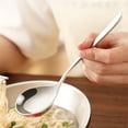 thumbnail image 3 of HERFIER 304 Stainless Steel Soup Spoon Hot Pot Spoon Long Handle Sauce Spoon Home Kitchen Cutlery (Silver, 17.5cm) 7.86x2.16x0.79in, 3 of 8