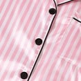thumbnail image 5 of Pijama de satén sedoso a rayas para mujer, camiseta de manga corta con pantalones cortos, conjunto de pijama, camisa con botones, ropa de dormir sedosa, 5 of 5