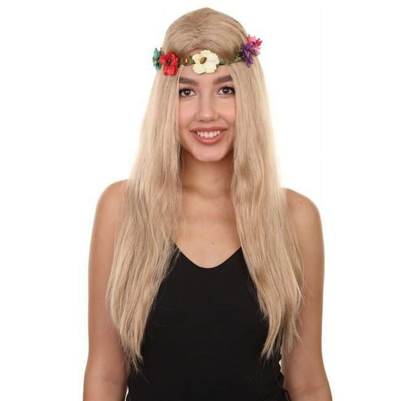 HPO Adult Women's Blonde Queen Wig, Long Fancy Costume Hair, Crown With Wigs for Halloween & Cosplay