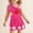 Hot Pink, variant on qelini Sleeveless Top and Shorts Set Girls 0-3Years 3D Floral Ribbed Knit Summer 2 Piece Outfit Summer Sets