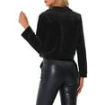 thumbnail image 3 of INSPIRE CHIC Collar Jacket for Women's Velvet Long Sleeve Zip Up Cropped Casual Bomber Jackets, 3 of 5