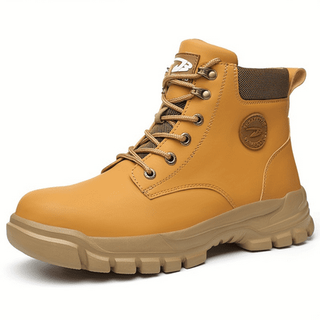 

YWDICH Durable and Comfy Steel Toe Plus Size Men‘s High Top Safety Shoes with Puncture Proof Sole Non Slip Lace Up Design for Work