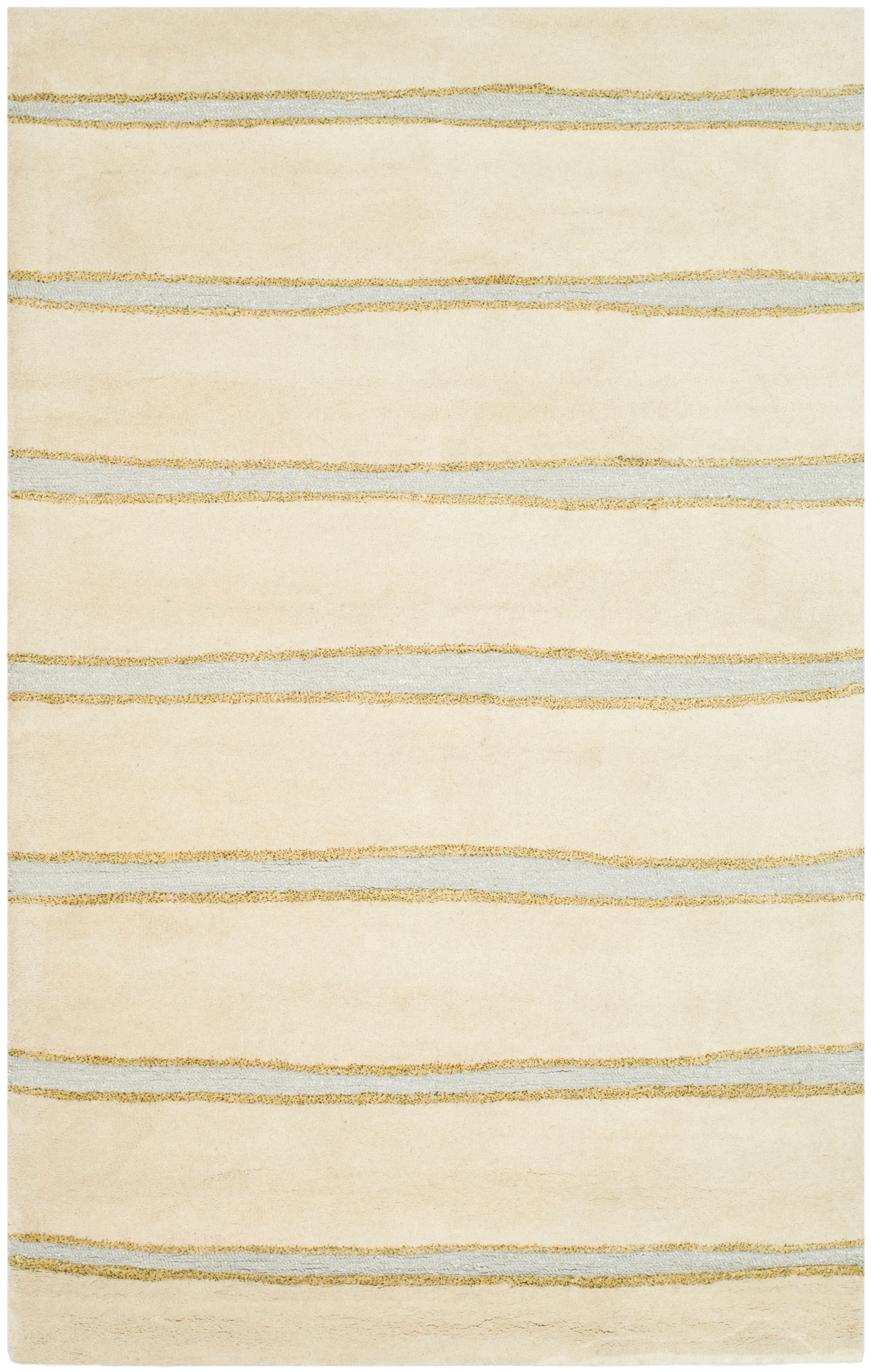 SAFAVIEH Martha Stewart Chalk Stripe Area Rug, Wheat Beige, 9'6" x 13'6"