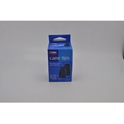 Carex Walking Cane Tips 3/4 inch, Study Non-Slip Synthetic Rubber Mobility Aids, Black, 2 Count