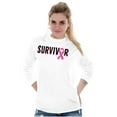 thumbnail image 3 of Breast Cancer Survivor Pink Ribbon Women's Long Sleeve T Shirt Brisco Brands S, 3 of 6