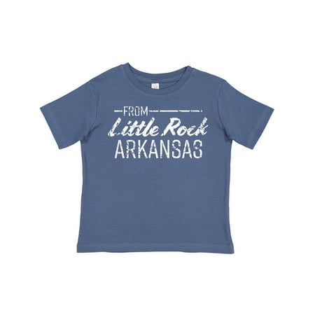 

Inktastic From Little Rock Arkansas in White Distressed Text Gift Toddler Boy or Toddler Girl T-Shirt