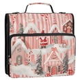 thumbnail image 5 of FORMRS Zipper Binder with Shoulder Strap 2-inch Ring 500 Sheet Capacity File Bag, Light Pink Gingerbread Houses, 5 of 5