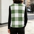 thumbnail image 4 of Cmfcve Women's Plus Size Plaid Fleece Vest Button Down Sleeveless Warm Jackets Fall Winter Casual Outerwear, 4 of 5